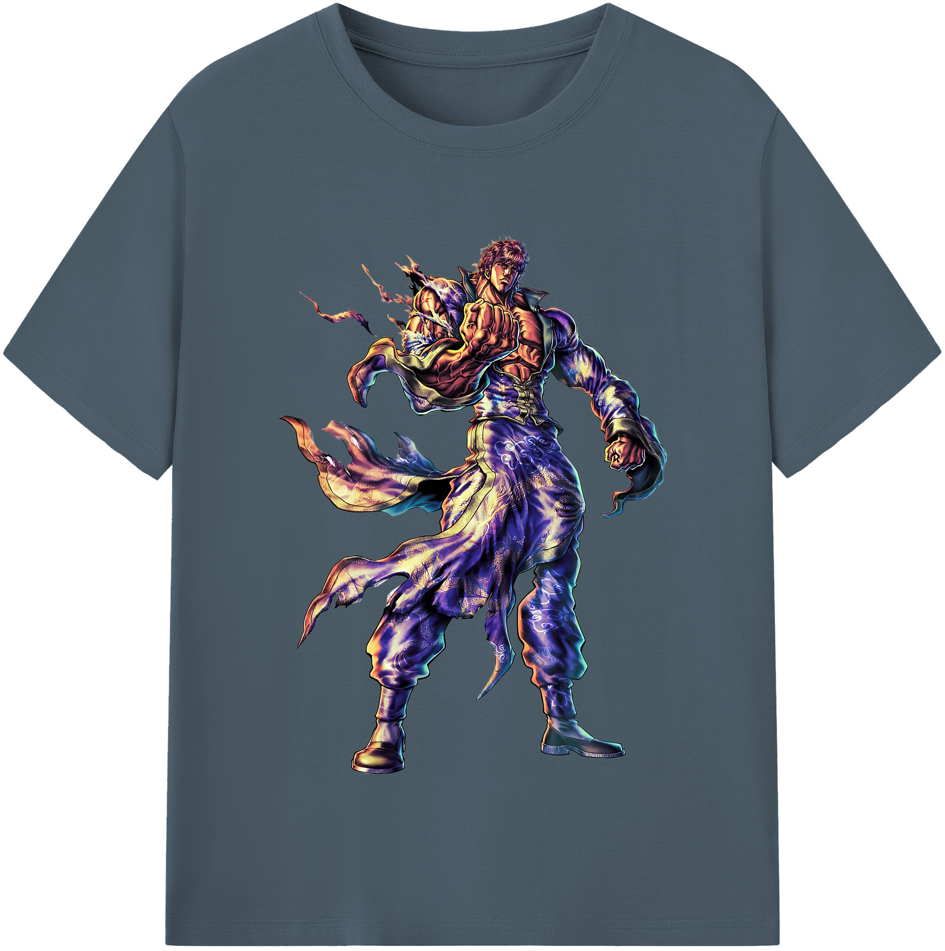 （画像用） 北斗の拳 Fist of the North Star 綿100％半袖Tシャツ（フロントプリント）